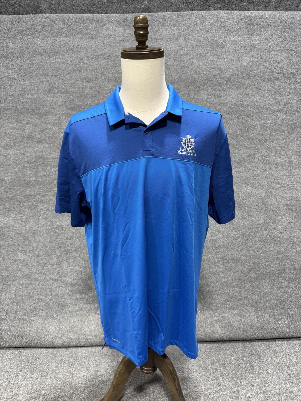 Nike Golf Dri-FIT Polo Shirt Mens XL Blue Colorblock Boca Raton Resort & Club